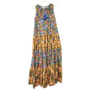 NEW Cara Cara floral Cotton Blue maxi dress size 10
